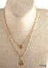Boho Necklace, RH Two Layer Copper Gold Lock and Key